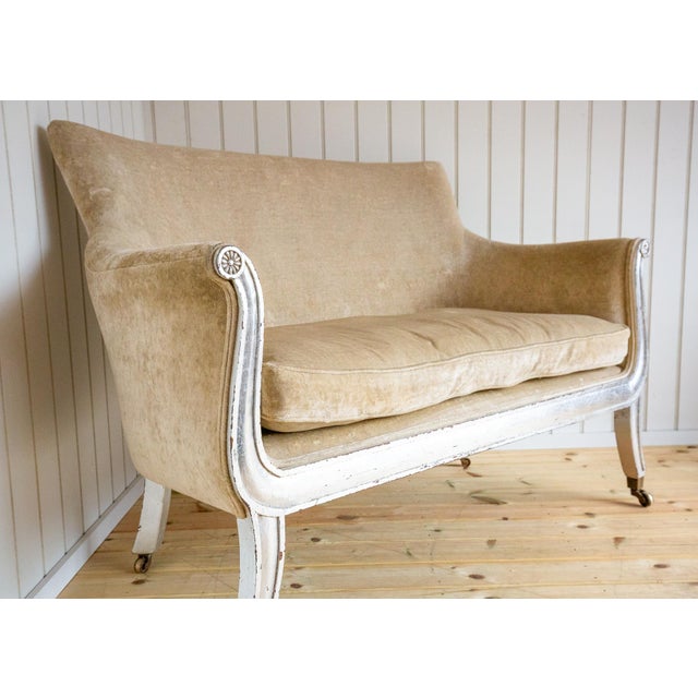 Antique French Sofa in Velvet, 1830 For Sale - Image 4 of 18