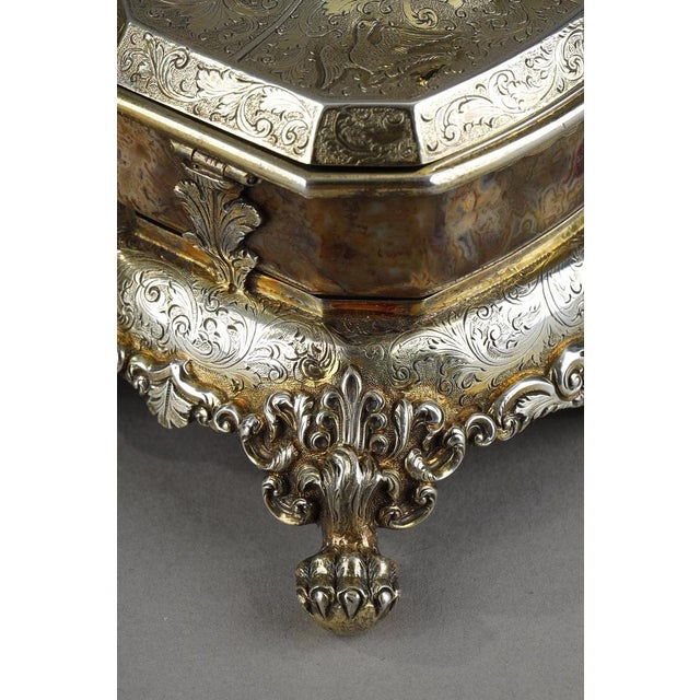 English Silver-Gilt and Agate Inkstand, 1830 For Sale - Image 5 of 18