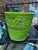 Boho Vintage Lime Green Wicker Basket For Sale - Image 4 of 9