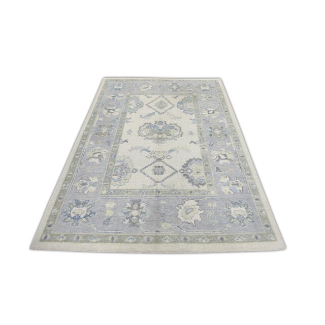 Handmade Modern Turkish Oushak Rug 4'10" X 7' For Sale In Houston - Image 6 of 7