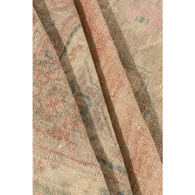 Vintage Circa 1940 Subdued Turkish Oushak Runner Hand Knotted Rug 5'3 X 10'11 For Sale - Image 4 of 10