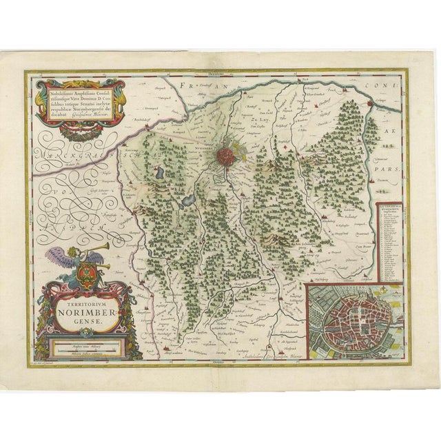 Antique Map Centered on Nuremberg For Sale - Image 6 of 6