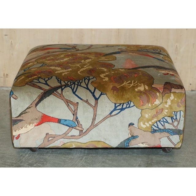 New George Smith "Flying Ducks" Upholstered Armchairs & Ottoman Footstool For Sale - Image 17 of 18