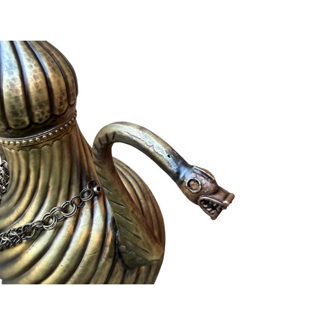 Heavy Gauge Fluted Brass Pitcher For Sale - Image 15 of 16