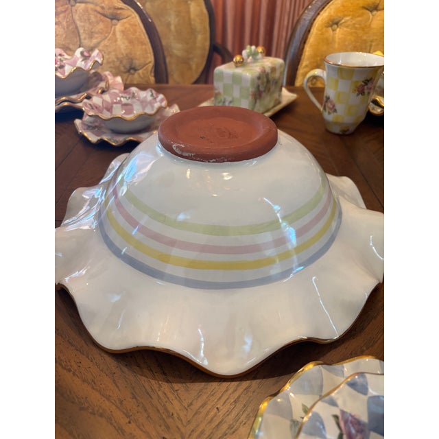 Transitional 1990s Mackenzie Childs Honeymoon Place Settings for 4 With Exquisite Serving Pieces For Sale - Image 3 of 10