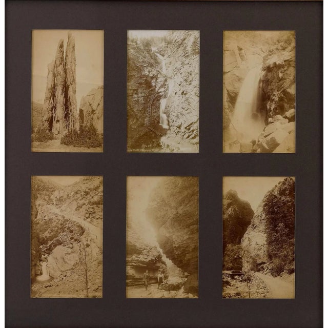 Presented is a collage of six vintage cabinet card photographs of Colorado Springs and its surrounding areas, dating to...