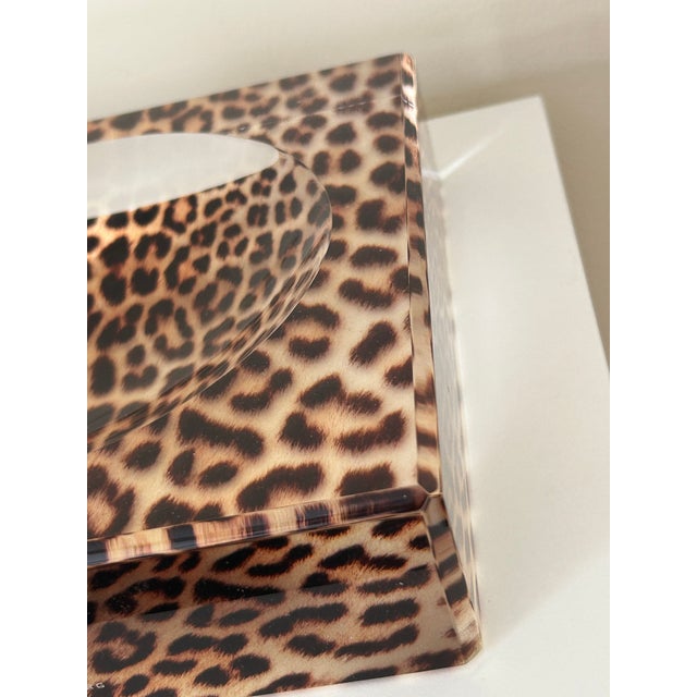Contemporary Alexandra Von Furstenberg Leopard Acrylic Bowl Large Size For Sale - Image 10 of 12