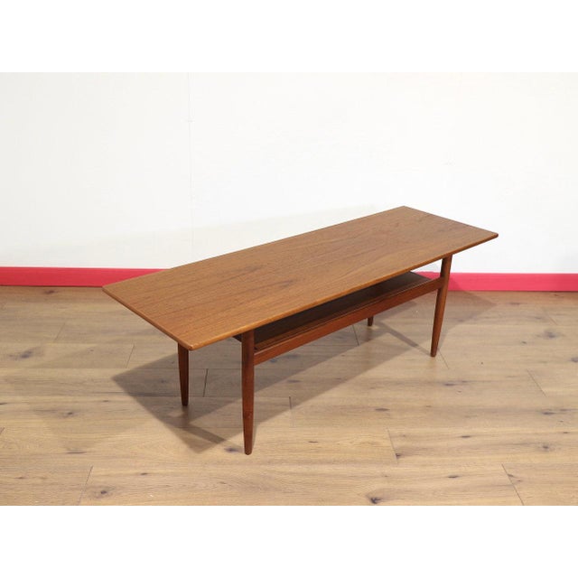 Mid-Century Modern Mid Century Modern Vintage Teak Coffee Table Danish Style For Sale - Image 3 of 14