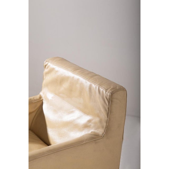Leather Armchair attributed to Florence Knoll Bassett, 1970s For Sale - Image 6 of 7