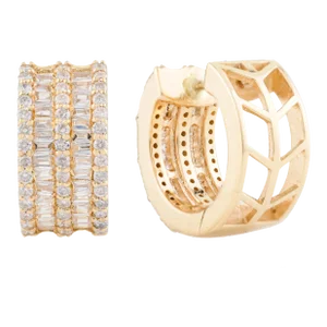0.82 Ct Diamond Huggie Hoop Earrings - a Pair
