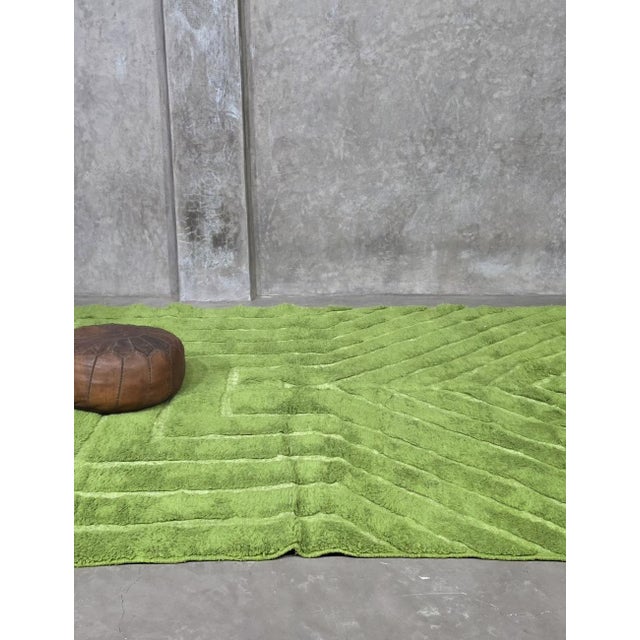 Textile Green Moroccan Rug - 10.4 X 7.9 Ft For Sale - Image 7 of 8