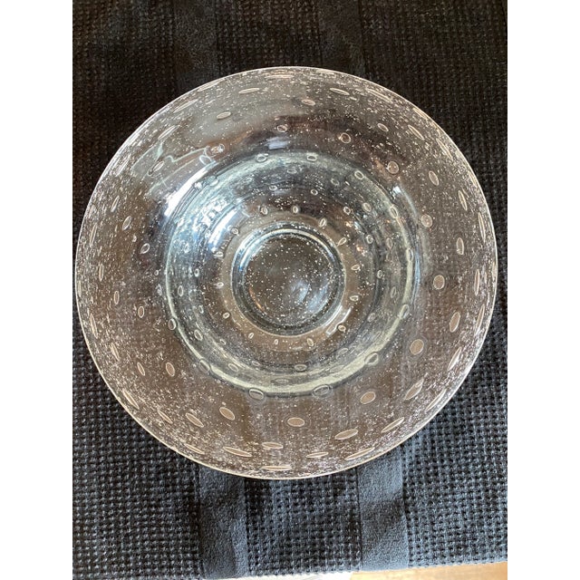 Mid-Century Modern 1950s Hand-Blown Bubble Seeded Glass Bowl For Sale - Image 3 of 6