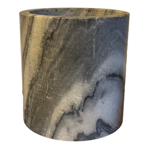 Mid-Century Italian Gray Marble Cylindrical Brush Pot or Wine Cooler Bottle Coaster