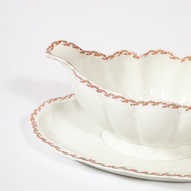 Off-white Antique Haviland for Limoges Porcelain Dinner Set for 24 Floral Spray Pattern For Sale - Image 8 of 18