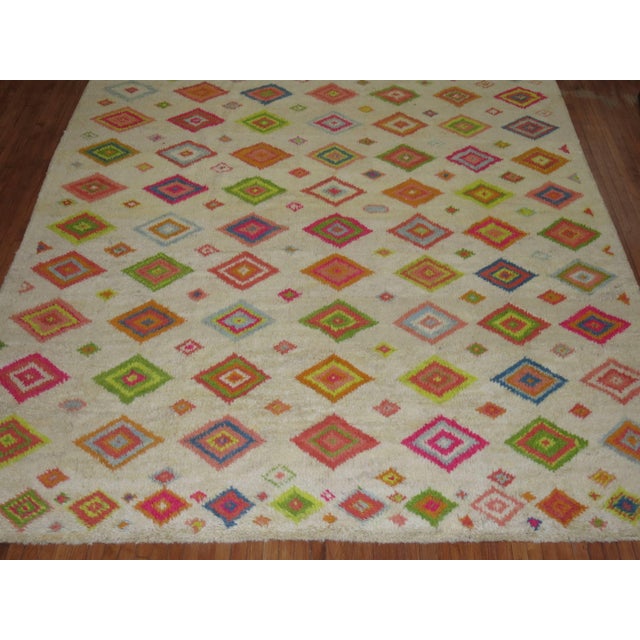 Handmade one of a kind Turkish Tulu rug with cheerful colors. 10'4'' x 15'7''