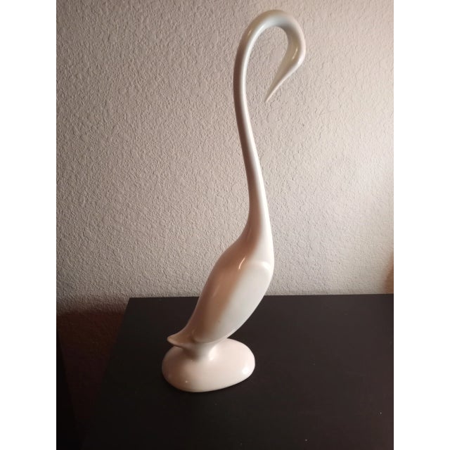 Ceramic Mid-Century Modern Ceramic Crane Sculpture For Sale - Image 7 of 7