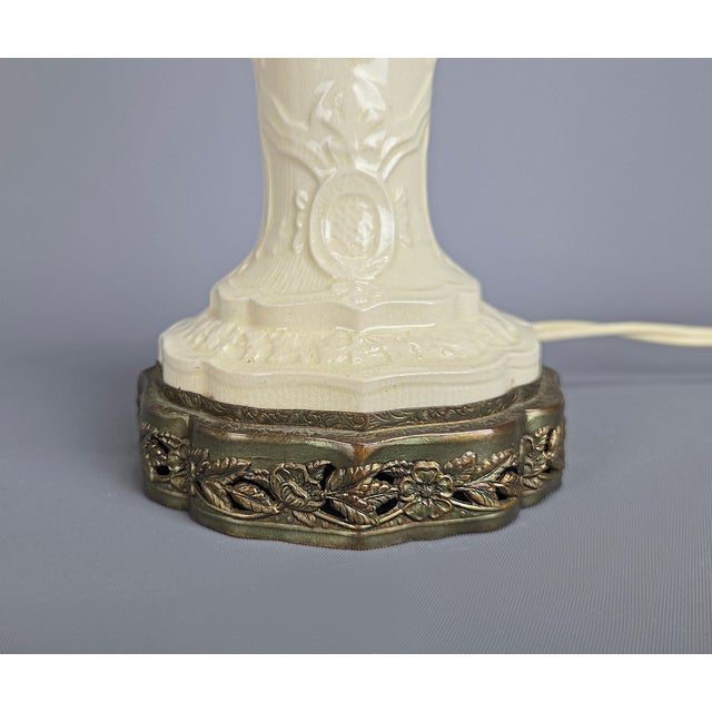 Antique Wedgwood Ceramic and Bronze Lamp For Sale In Greenville, SC - Image 6 of 8
