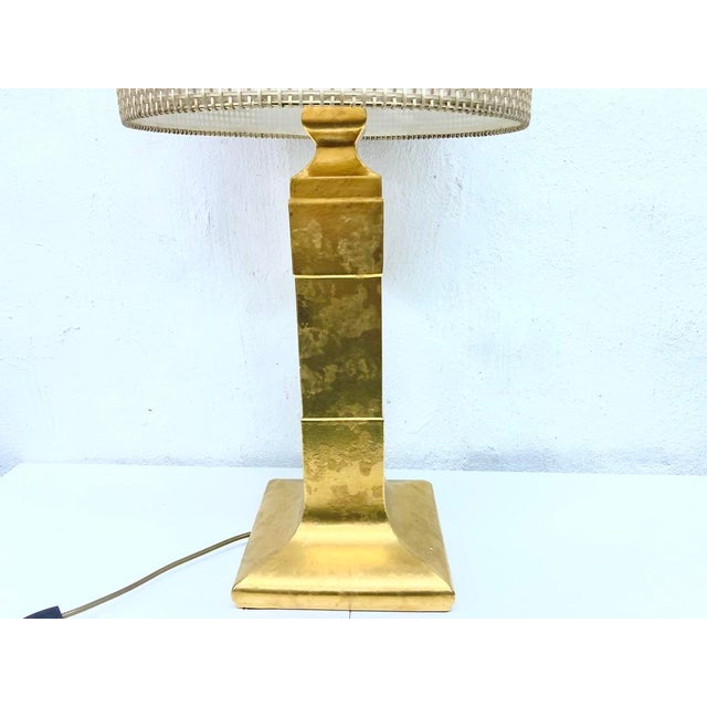 Gold Hollywood Regency Floor or Table Lamp with Gold-Plated Ceramic Base, 1960s-1970s For Sale - Image 8 of 16