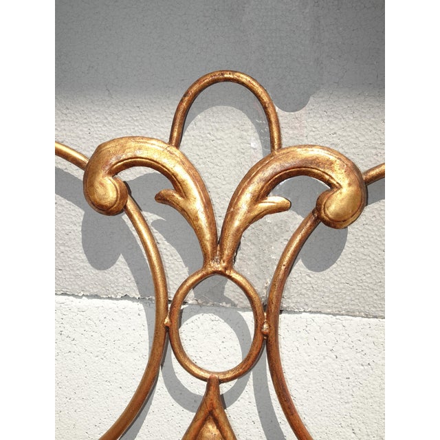 Metal Vintage French Style Gold Gilt King Headboard by Palladio Made in Italy For Sale - Image 7 of 12