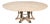 Transitional Round Dining Table, Large - Bleached Oak With Hammered Iron Base For Sale