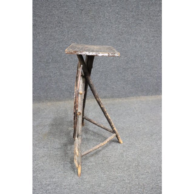 Black Adirondack Twig Plant Stand/Occasional Table For Sale - Image 8 of 8