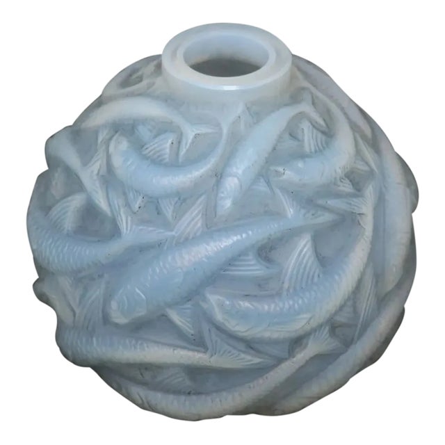 Rene Lalique Opalescent Glass Oleron Vase For Sale