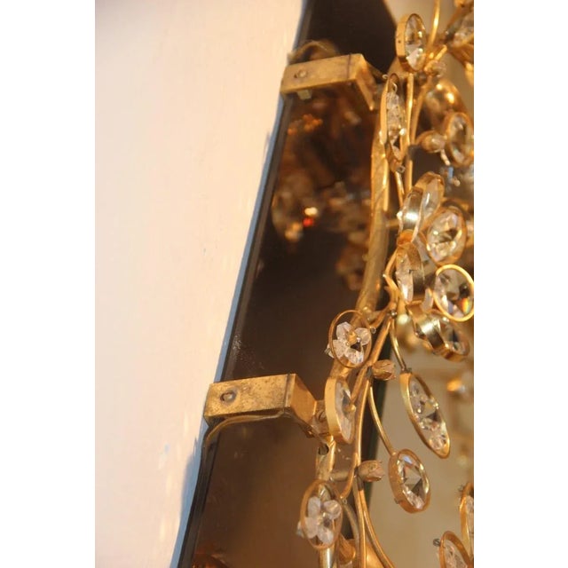Mirror with Gilded Brass Structure and Embedded Crystals, 1970s For Sale - Image 14 of 18