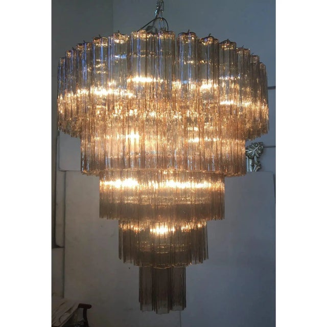 Huge FUME’ Murano Glass “tronchi”Chandelier. Very elegant and impressive contemporary chandelier. “Tronchi”are blown...