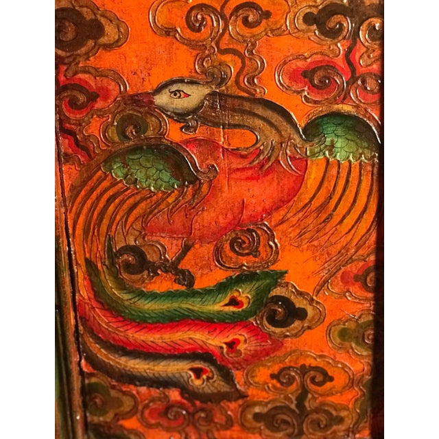 Tibetan Painted Cabinet 1940s Vintage For Sale - Image 10 of 13