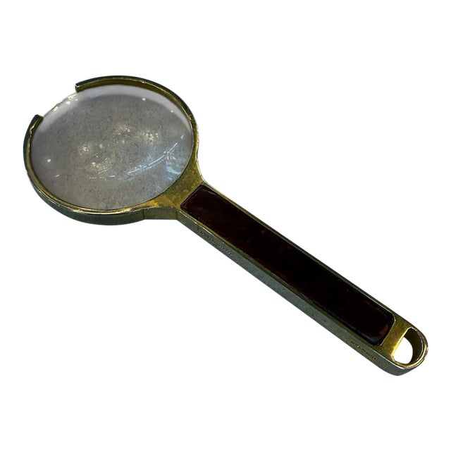 Ferragamo Magnifying Glass With Leather Handle, Italy, 1970s For Sale