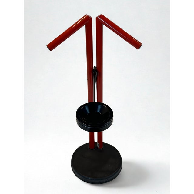 Postmodern Vintage Modern Red and Black Metal Valet Coat Rack, 1980s For Sale - Image 3 of 18