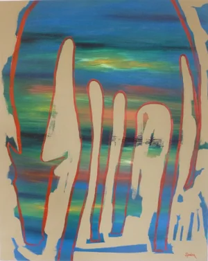"Grazing" Abstract Horse Painting by Scott Spencer