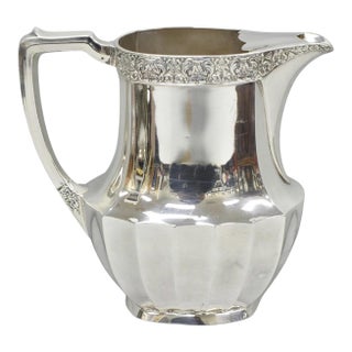 Vintage Oneida Coronation Community Silver Plated Water Pitcher With Handle For Sale