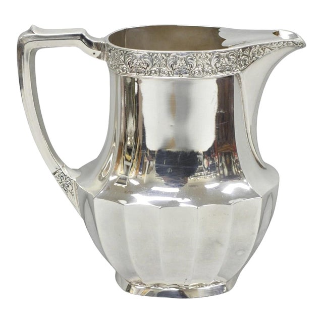 Vintage Oneida Coronation Community Silver Plated Water Pitcher With Handle For Sale