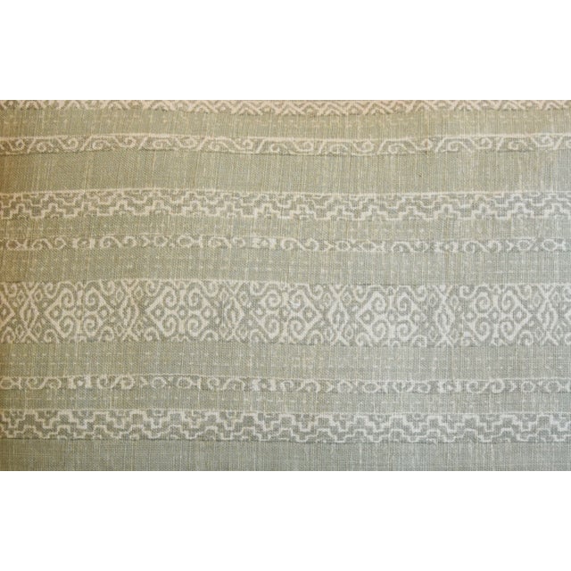 Abstract Green & Cream Designer Kerry Joyce Striped Feather/Down Pillow 22" X 16" For Sale - Image 3 of 8