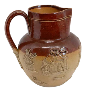 English Doulton Lambeth Stoneware Pottery Pitcher
