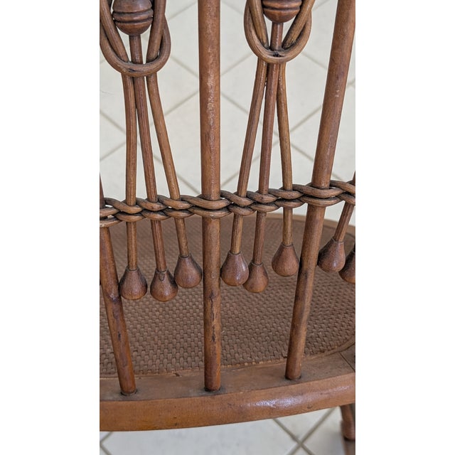 Antique Natural Wicker Rocker For Sale - Image 10 of 12