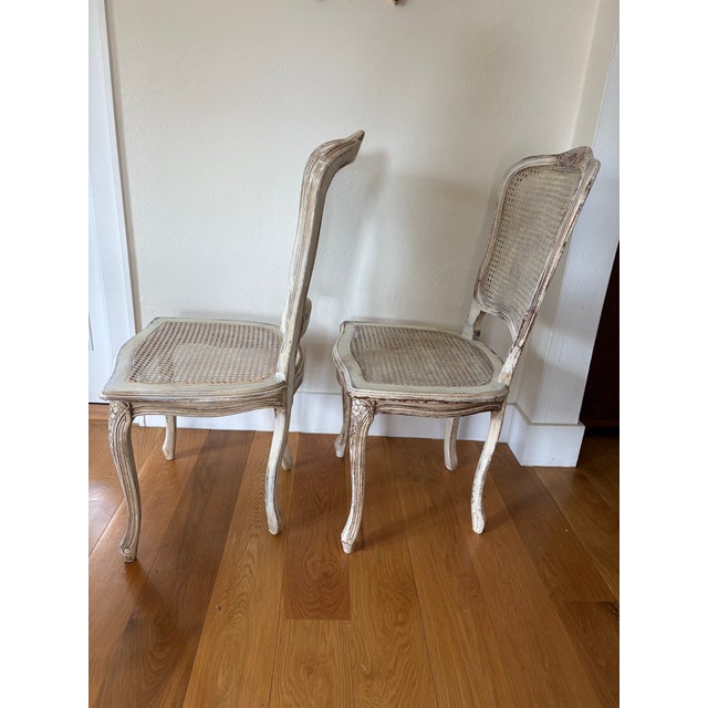 1940s Pair Louis XV Style Caned Back/Seat Accent Chairs For Sale - Image 10 of 12