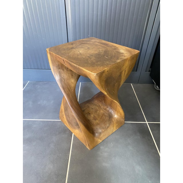 Brown N1 Stool in Raw Walnut Wood, 1970 For Sale - Image 8 of 17