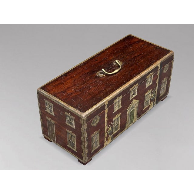 Antique Oak Painted Country Box, 1840 For Sale - Image 6 of 9