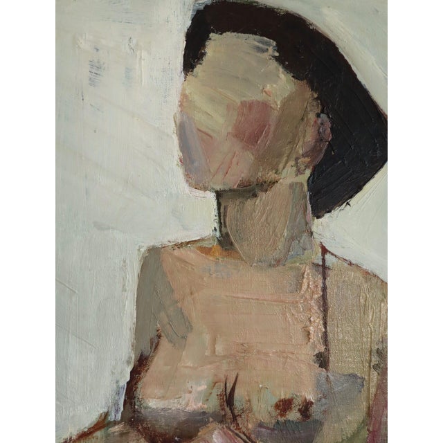 1957 Mid-Century Modern 'Nude in Soft Light' Swedish Original Abstract Figurative Oil Painting, Framed For Sale - Image 10 of 12