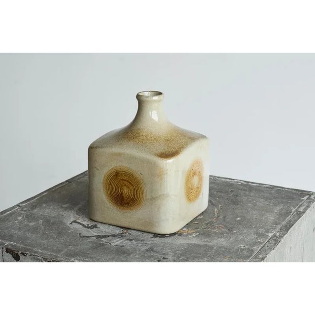 Studio pottery vase with ‘wood imprint’, Mid 20th century. Wonderful and interesting studio pottery vase with a distinct...