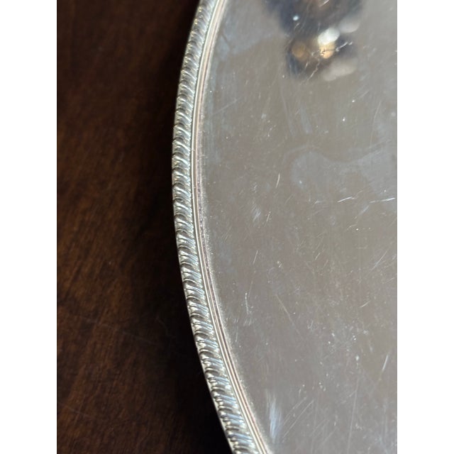 Rare Antique Hardy Bros. Sydney and Brisbane- Made in England- Sterling Silver 12” Round Beaded Tray For Sale - Image 9 of 9