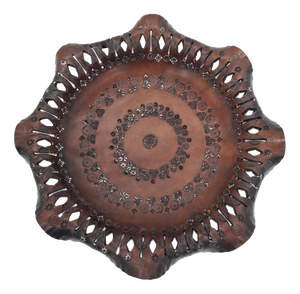 Hand-Pressed Decorative Leather Plate, 1978