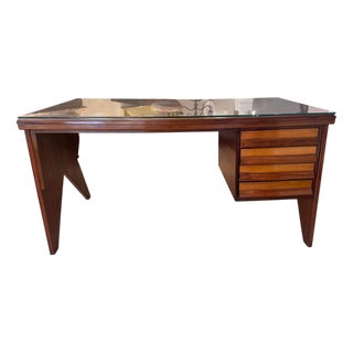 Geometric Four Drawers Writing Desk attributed to Silvio Cavatorta, 1950s For Sale