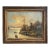 Antique European Romantic Lakeside Landscape With Windmill, Attr. To H. Volpini For Sale