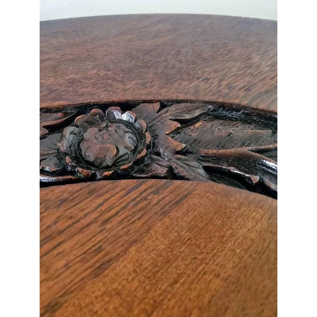 Wood 19th Century Carved Rosewood Oval Centre Entry Table For Sale - Image 7 of 11