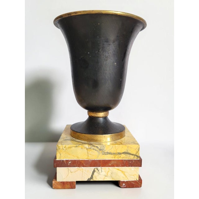 1930s Vintage Art Deco Vases with Marble, 1930s, Set of 2 For Sale - Image 5 of 9