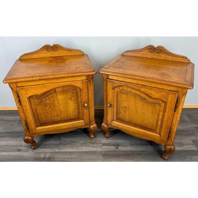 Louis XVI French Oak Bedside Tables, Set of 2 For Sale - Image 11 of 11