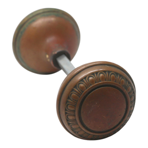 Pair of Vintage Sargent Egg & Dart Crete Brass Door Knobs